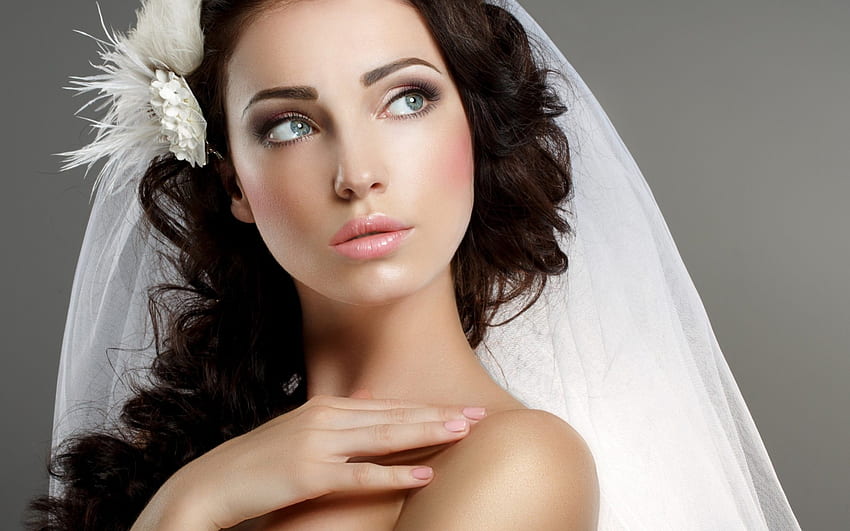 Wedding Bride, girl, bride, brunette, beauty HD wallpaper | Pxfuel