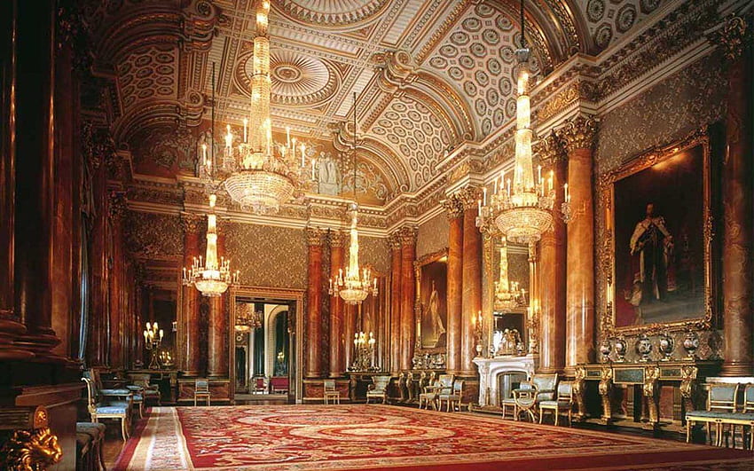 Коледа на Кралския замък Уиндзор. Интериор на Бъкингамския дворец HD тапет