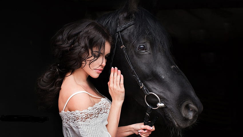 Beautiful, horse, Girl, Woman, Model, Lovely, female HD wallpaper