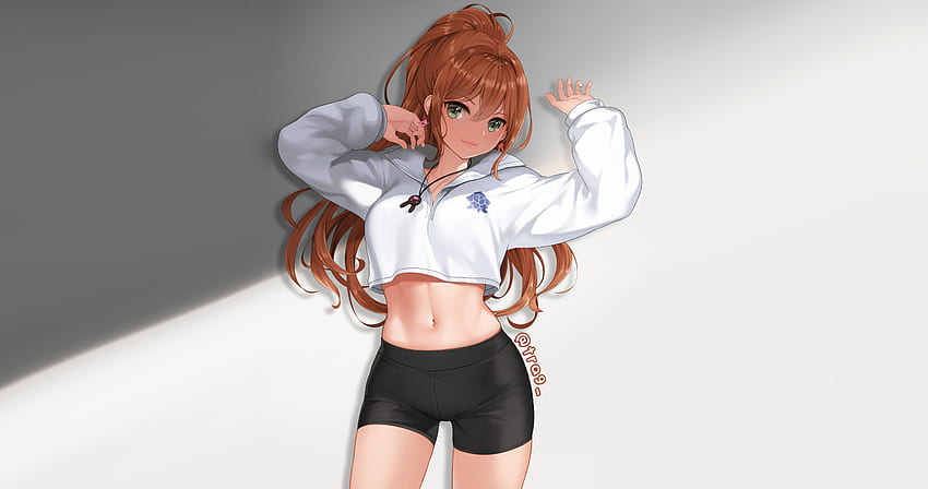 Anime girl, redhead, beautiful HD wallpaper