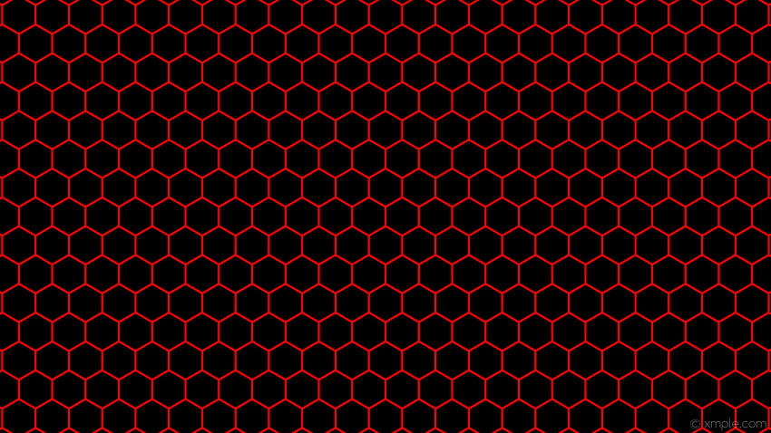 Черен шестоъгълник, червен и черен шестоъгълник HD тапет