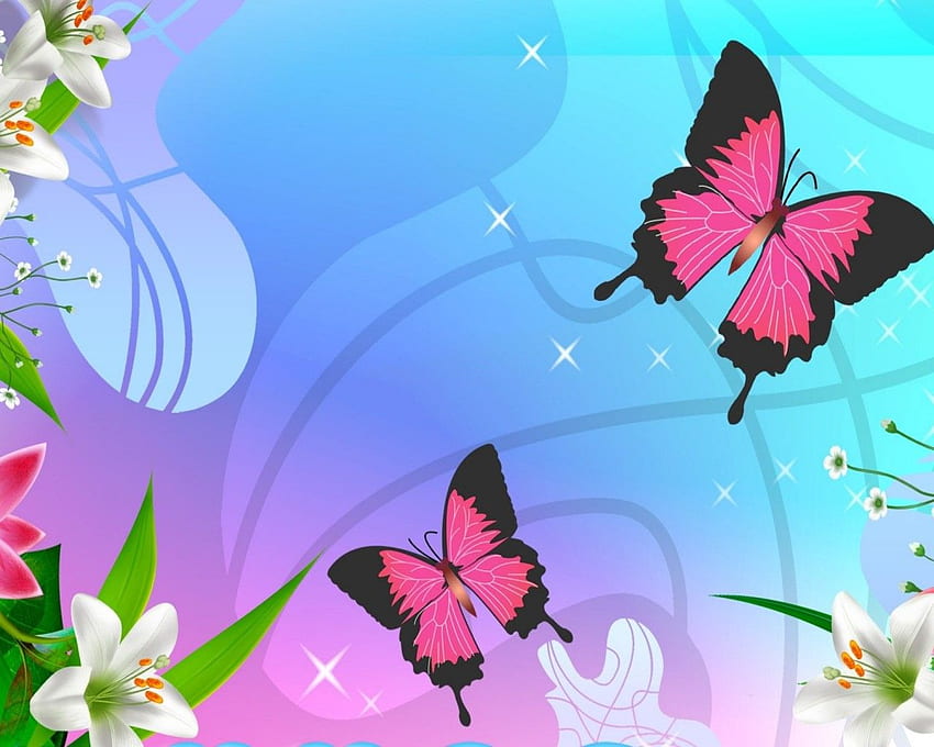 Adoring Pink Butterflies Butterflies Butterfly Firefox Persona Flowers Pastels Summer HD wallpaper