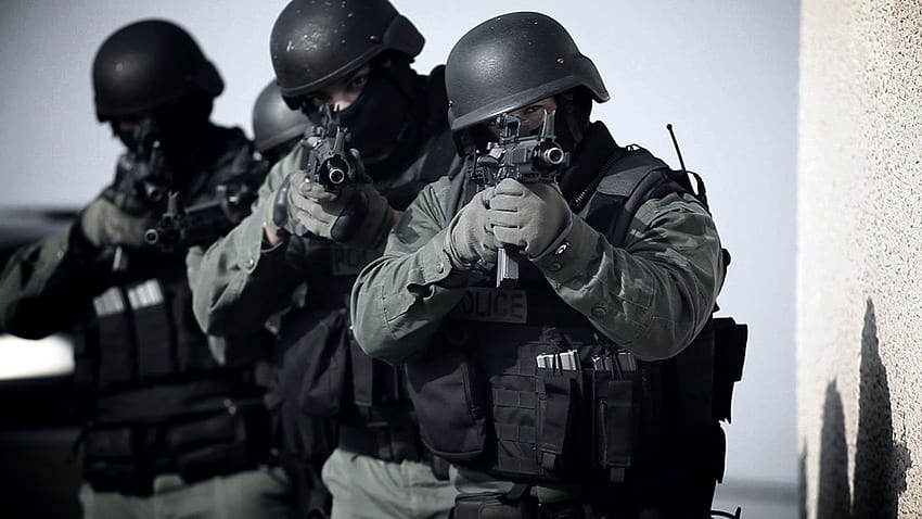 Equipe SWAT da polícia, ação policial papel de parede HD
