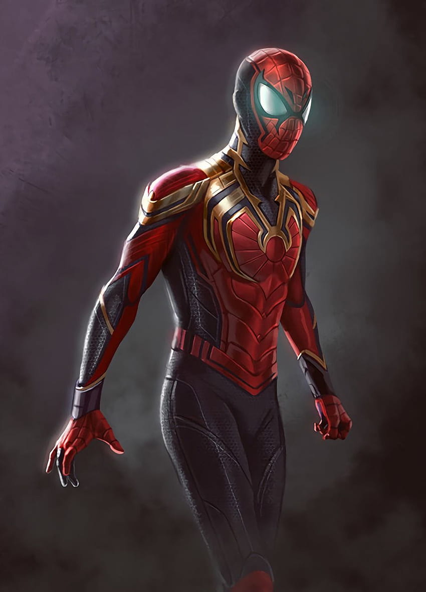 Arte conceptual de la armadura de vibranio Wakanda de Spider Man. hombre araña fondo de pantalla del teléfono