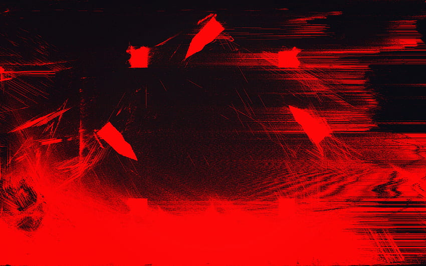 red glitch texture, grunge art, red HD wallpaper