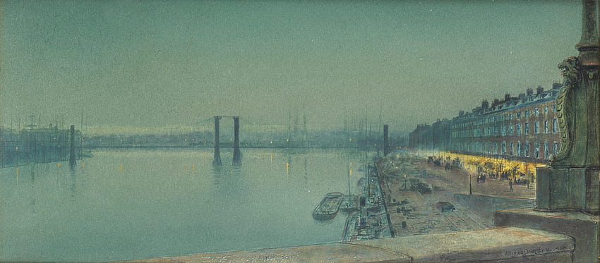 John Atkinson Grimshaw, Classic art, Classical art, Paris, Dock / and Mobile Background HD wallpaper