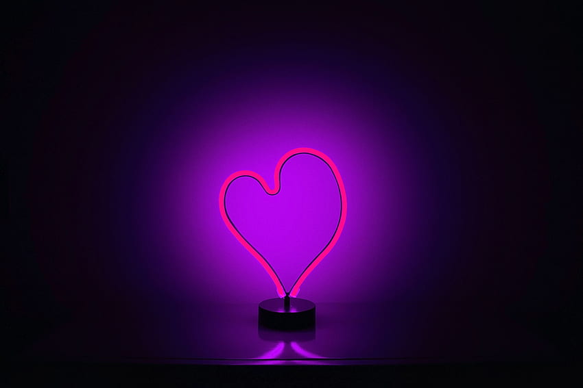 Dark, Neon, Illumination, Backlight, Heart HD wallpaper