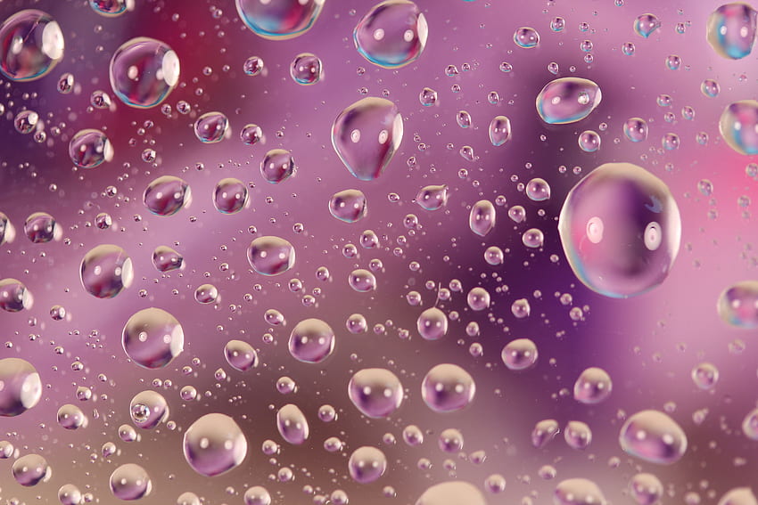 Pink water drops HD wallpaper