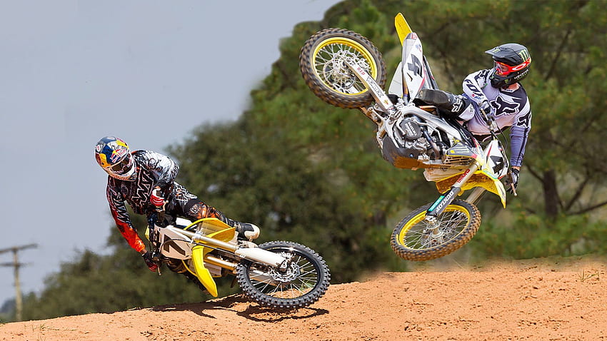 James Stewart et Ricky Carmichael se battent pour le meilleur de tous les temps. Enduro Motocross, Motocross, Motocross Fond d'écran HD