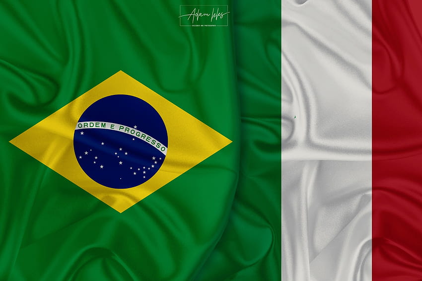 Latar belakang bendera Italia dan Brasil - Negara Wallpaper HD