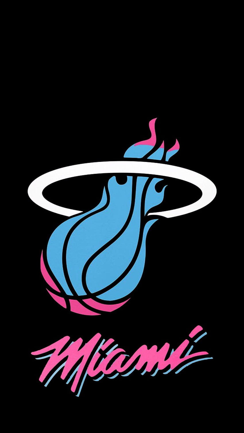 I should be probably productive at work instead of making Miami Heat phone but it's too much fun. Here's another one I just made using the logos from the new shirts, Miami Pink HD phone wallpaper
