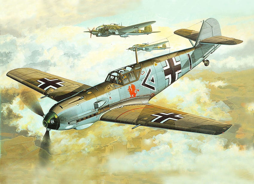메서슈미트 메서슈미트 bf 109 루프트바페 항공기 군사 삽화 군용 항공기 제2차 세계 대전 독일. 시원한 HD 월페이퍼