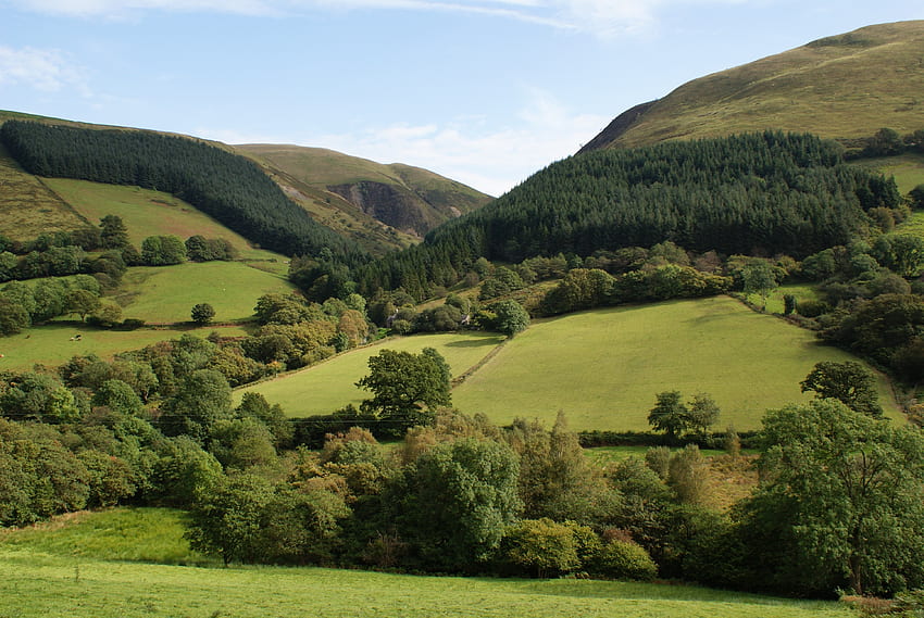 Landscape, Nature, Hills, Hill, Valley, Wales, Britannia, Britain HD wallpaper