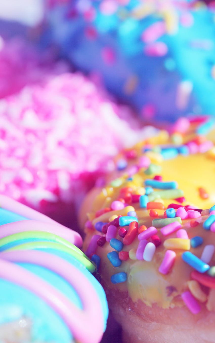 Al horno, dulces, colorido, Donut, primer plano, Donut fondo de pantalla del teléfono