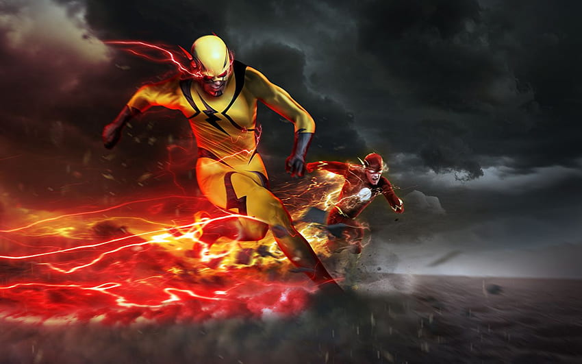 Fantasy The Flash 2014 ทีวีซีรีส์ การ์ตูนฮีโร่ The Flash, The Flash Running วอลล์เปเปอร์ HD