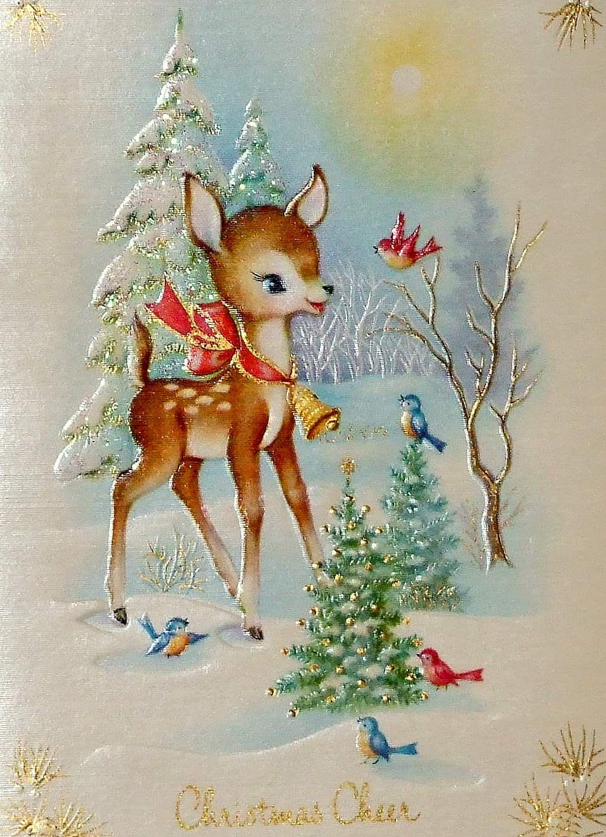 Sign in. Vintage christmas cards, Christmas prints, Old christmas, Vintage Christmas Reindeer HD phone wallpaper