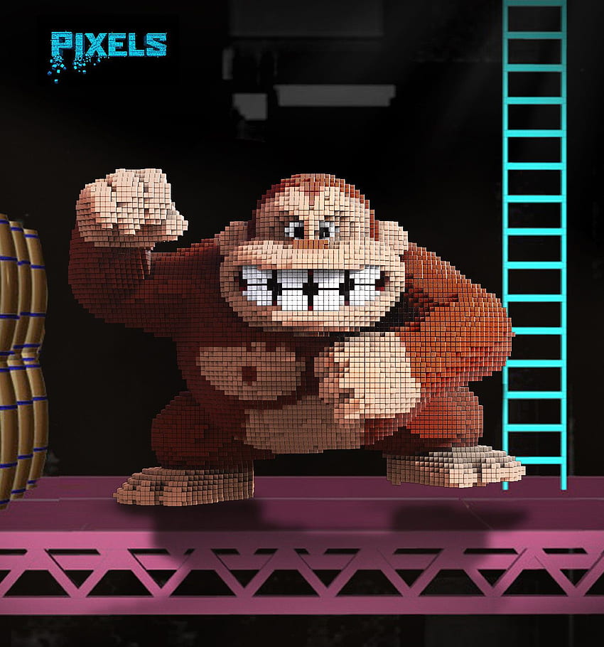 Gruppe von Donkey Kong-Pixeln, Donkey Kong 3D HD-Handy-Hintergrundbild