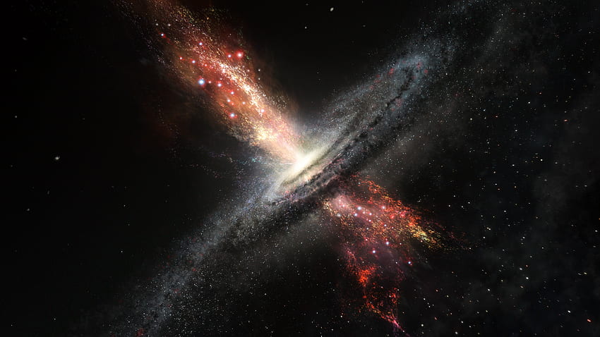 Buco nero supermassiccio, esplosione, spazio, astronomia Sfondo HD