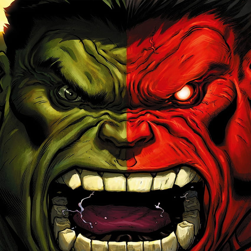 Hulk Red Anger Cartoon Illustration Art Dark iPad Air, Hulk Black and White HD telefon duvar kağıdı