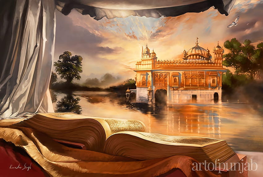 Prozession in Amritsar Sahib zum Jahrestag von Sri Guru Granth Sahib Ji HD-Hintergrundbild