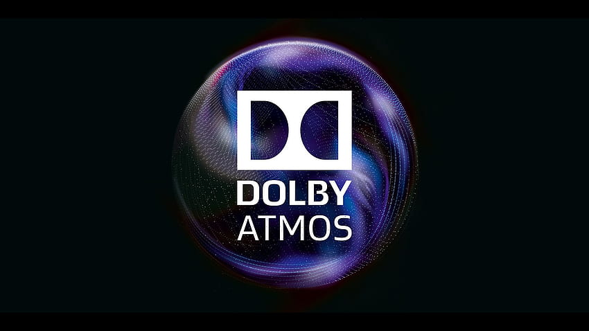Dolby Atmos - Branding-Illustrationen. Dolby-Logo. Dolby HD-Hintergrundbild
