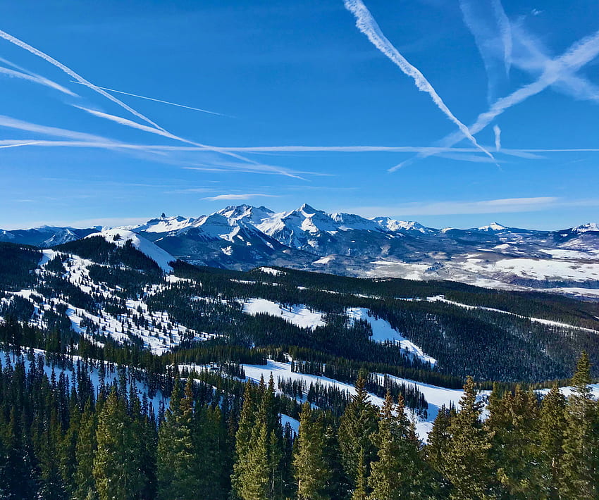Wilson Peak Colorado, Colorado, Creek, Wilson, Kondensstreifen HD-Hintergrundbild