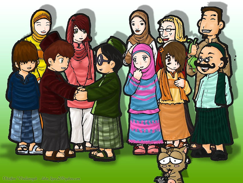 selamat ฮารีรายอ เวกเตอร์ - Carian Google มุสลิม. อะนิเมะมุสลิม ครอบครัวมุสลิม วอลล์เปเปอร์ HD