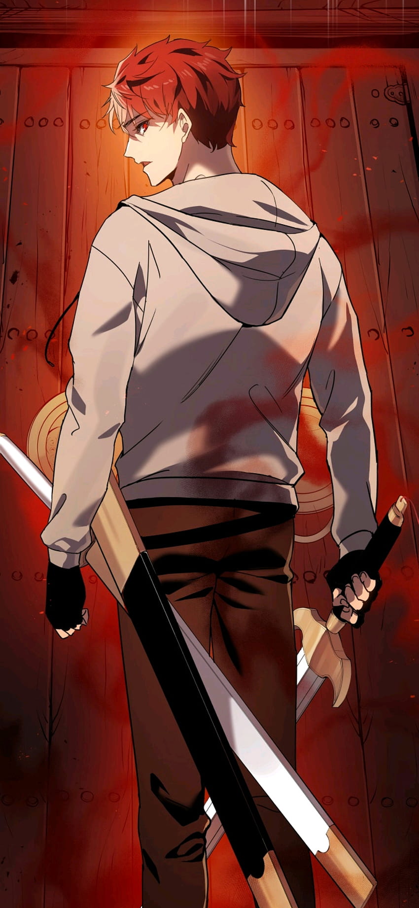 Anime Boy, vermelho, manhwa, descendência do mestre demoníaco Papel de parede de celular HD