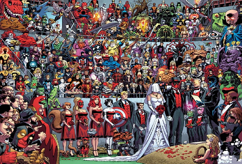 Deadpool Heiraten, Deadpool, Wolverine, Shehulk, Marvel HD-Hintergrundbild