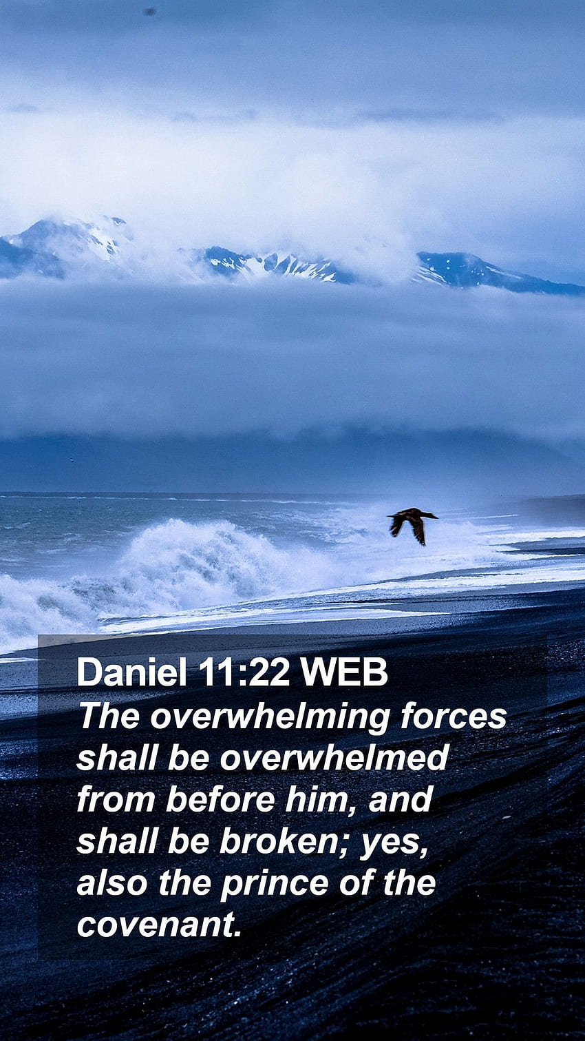 Daniel 11:22 WEB Mobile Phone - Les forces écrasantes seront submergées de Fond d'écran de téléphone HD