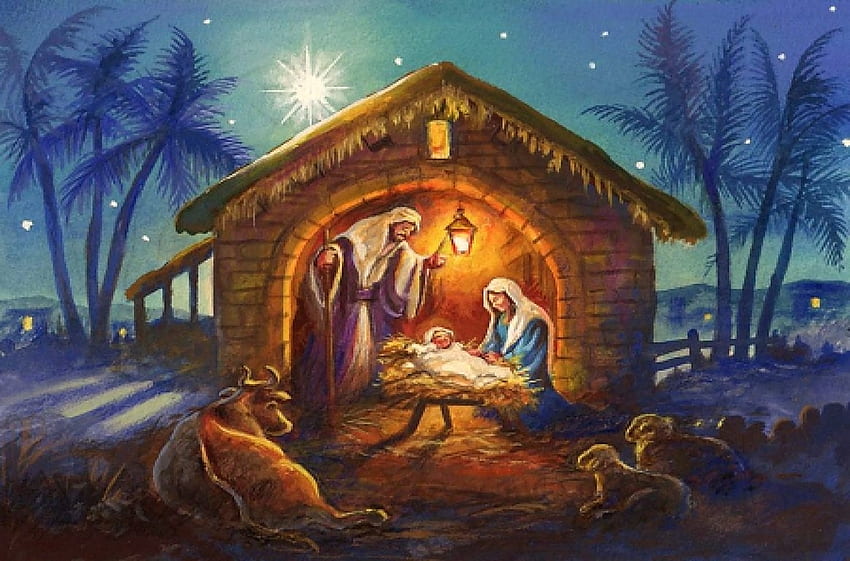 Nativity, jesus, manger, religion HD wallpaper