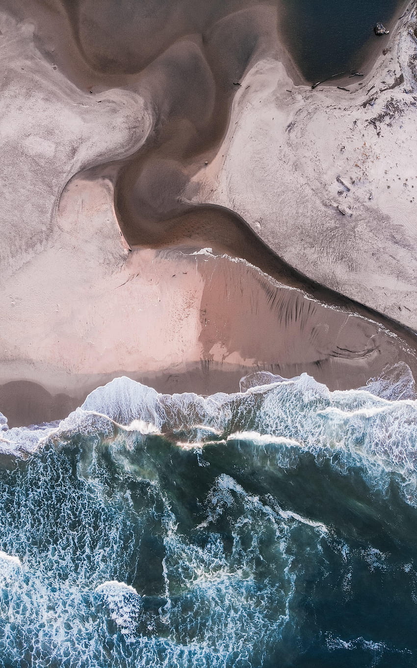 Nature, View From Above, Relief, Tide, High Tide HD phone wallpaper