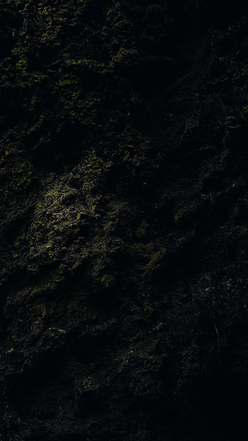 Rock, Dark, Texture, Stone, Moss HD phone wallpaper