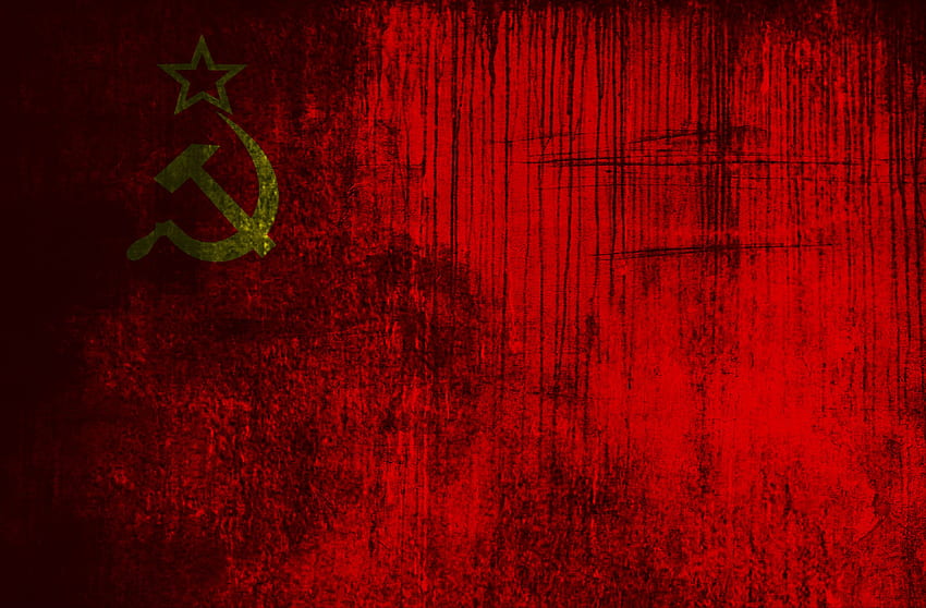공산주의 - 소련 국기 진한 빨간색 HD 월페이퍼