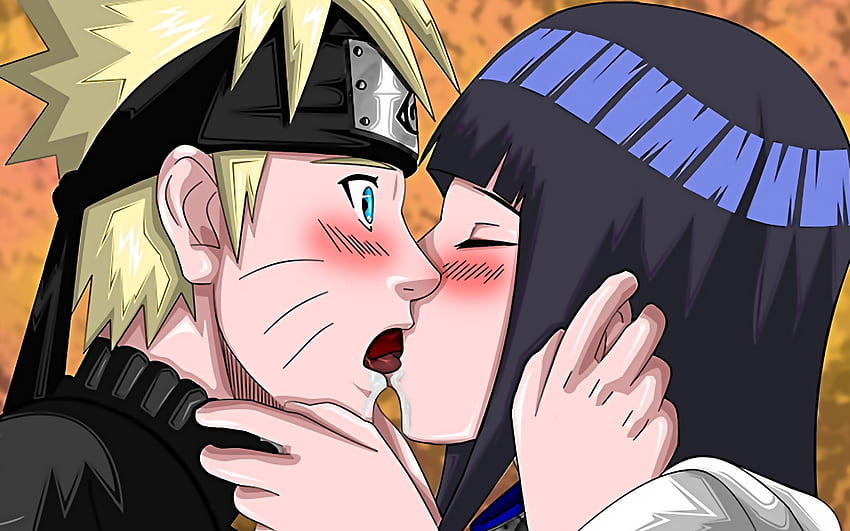 Naruto, Hinata, pocałunek, chłopiec, dziewczyna, czułość, Naruto X Hinata Tapeta HD