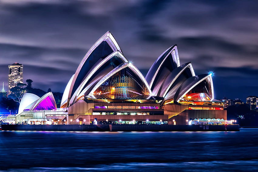 Ópera de Sydney à noite. em 2019. Cidade de Sydney papel de parede HD