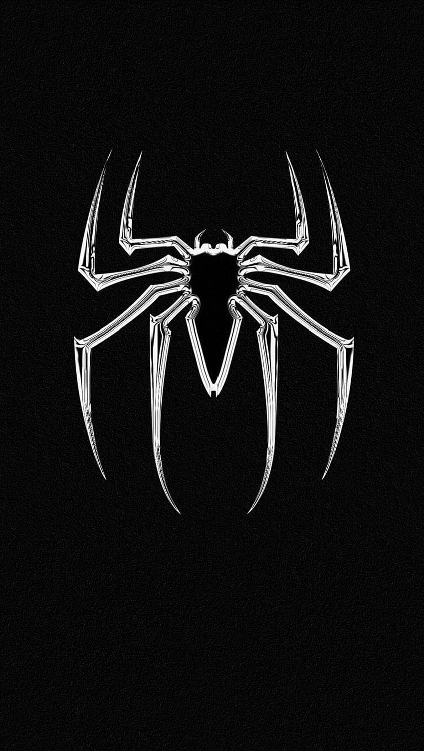 Black White Spiderman Logo IPhone Spidey Spiderman [] For Your , Mobile & Tablet. Explore Dark Spider Man . Dark Spider Man , Spider Man , Spider Man, Spider Man White HD phone wallpaper