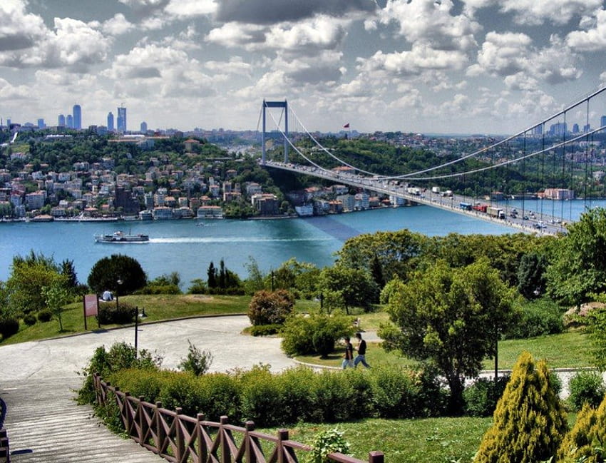 bosphorus scenery, bridge, turkey, bosphorus, istanbul HD wallpaper