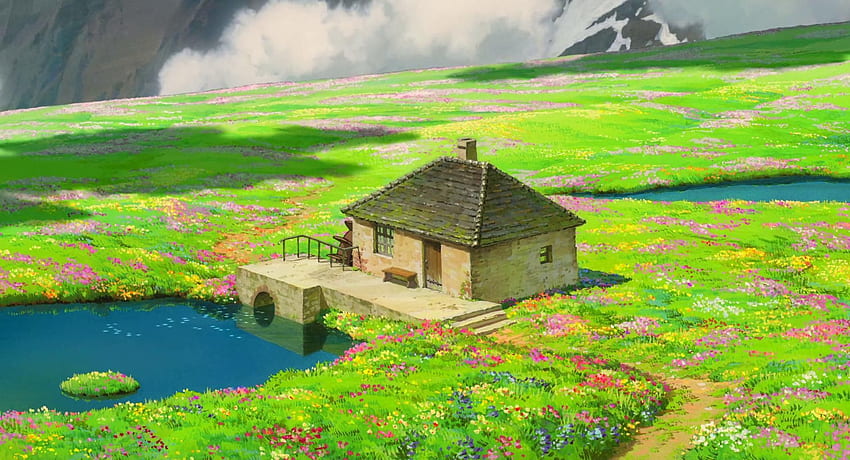 Doğa Anime Manzarası Arka Planı. Kaynaklar:, Studio Ghibli Manzarası HD duvar kağıdı