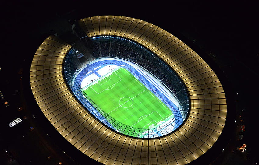 field, lights, Germany, tribune, Berlin, Olympic stadium for , section спорт HD wallpaper
