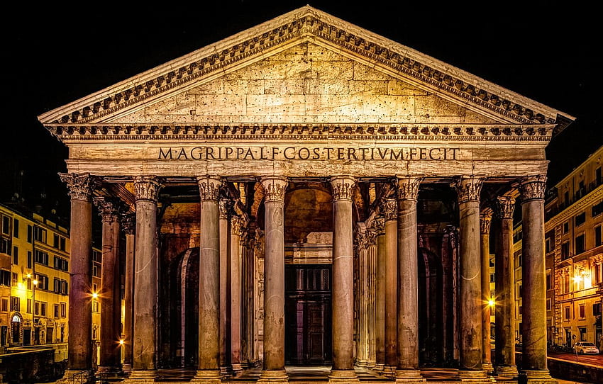 noche, luces, Roma, Italia, Panteón para, sección город fondo de pantalla
