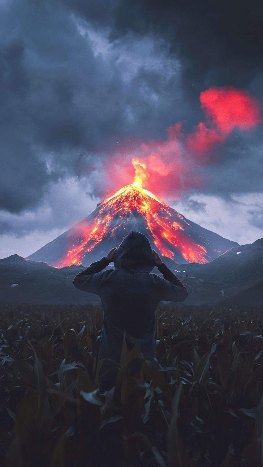 火山噴火 iPhone . 最高の自然、自然、都市、火山 HD電話の壁紙