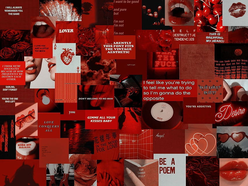 Aesthetic Red, Grunge Aesthetic Collage Laptop HD wallpaper