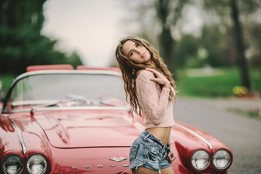 タイトル 女性モデル モデル ～Old Car Girl～ 高画質の壁紙