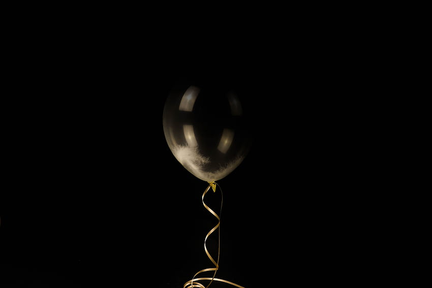 Feder, Dunkel, Minimalismus, Ballon, Klebeband, Leichtigkeit, Band HD-Hintergrundbild