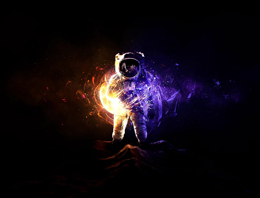 Astronaut, cosmonaut, space suit, art HD wallpaper