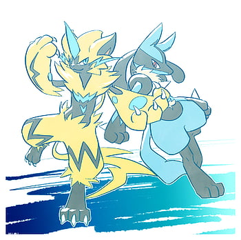 zeraora meets shiny Lucario PhoenixOfAmerica - Illustrations ART street