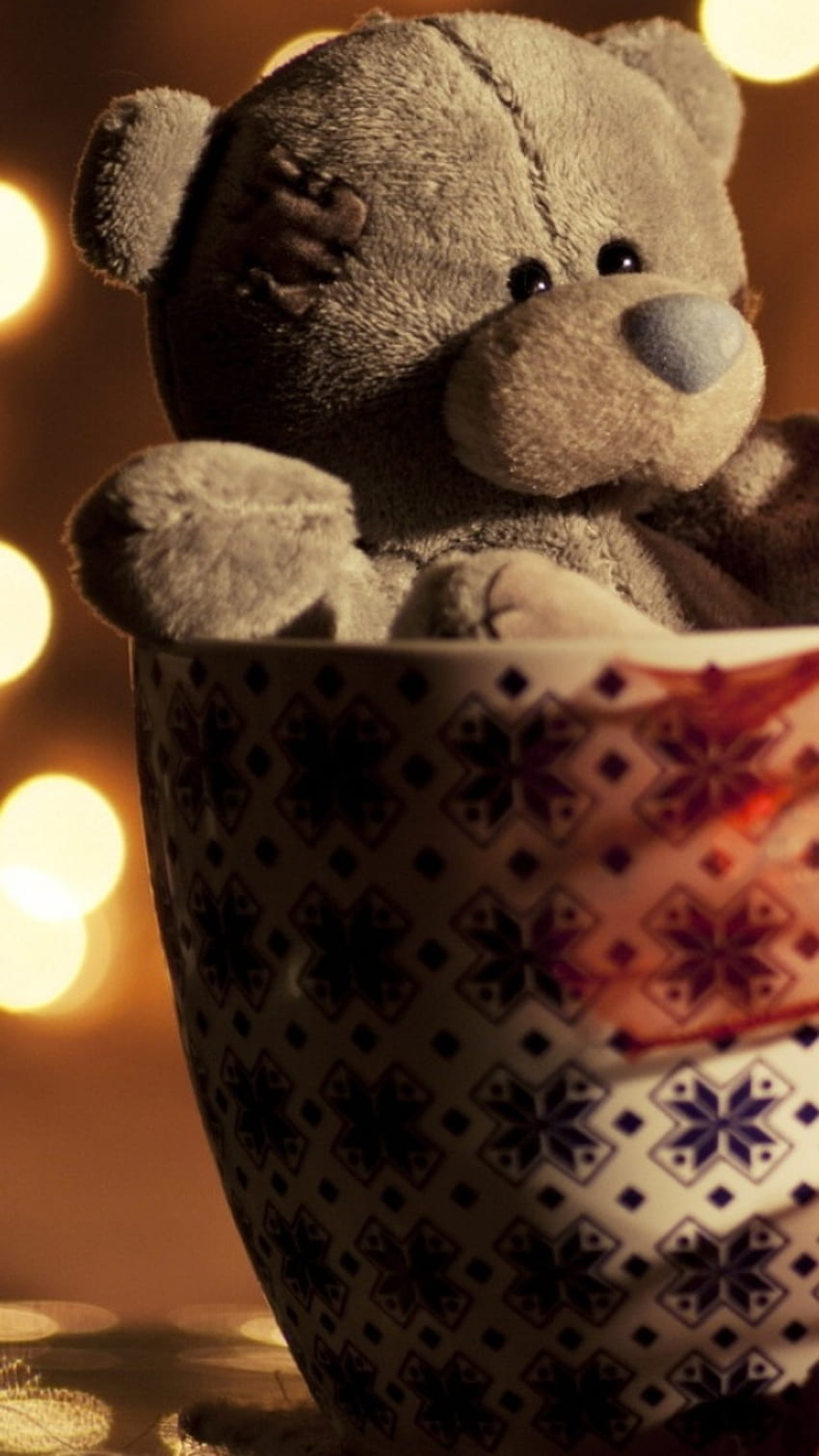 Teddy Bear Ke, Beautiful, Lights, Background HD phone wallpaper