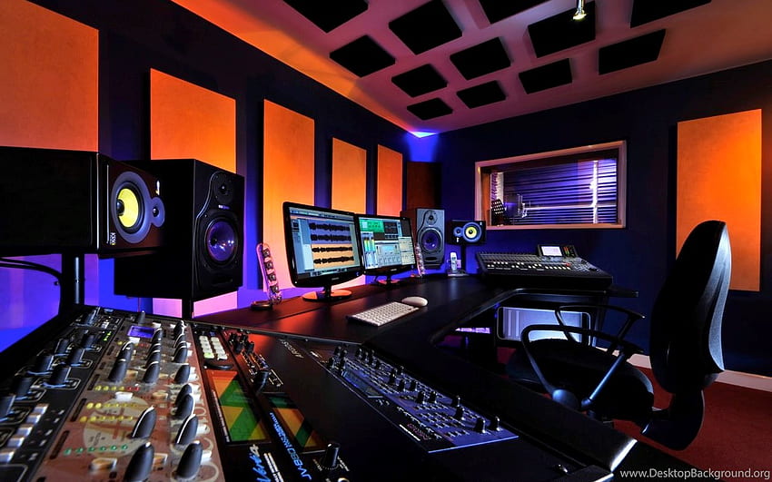 px fond de studio d'enregistrement, studio de musique Fond d'écran HD