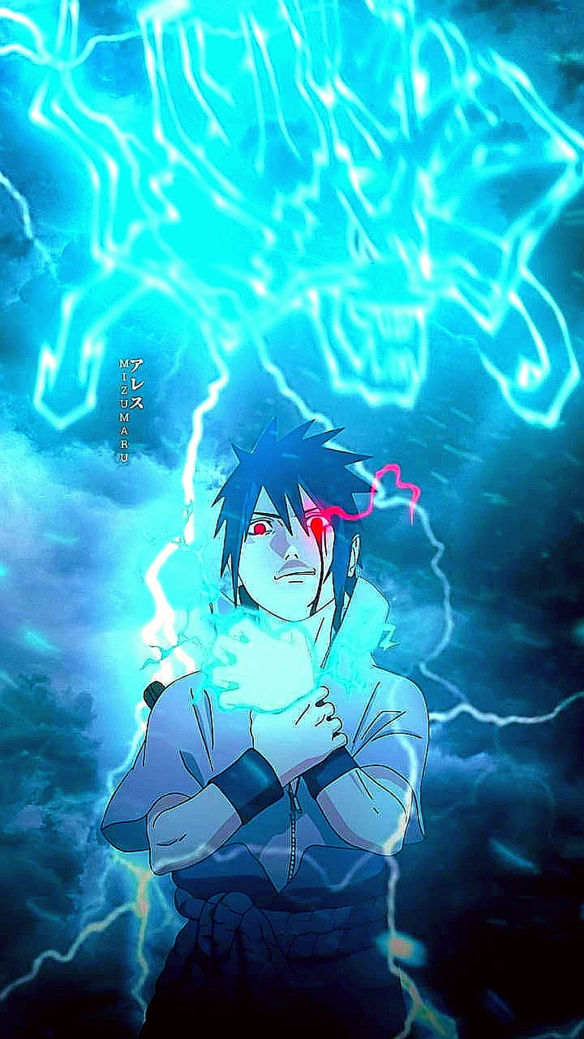 Sasuke, azul, arte HD phone wallpaper